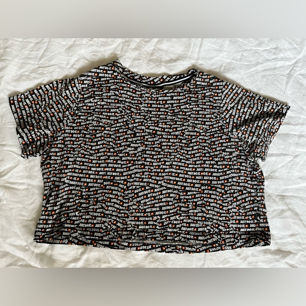 Nike Logo Just Do It Halter Cropped Top Black Logo XL